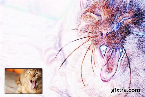 CreativeMarket - Six Colour Pencil Sketch Effect 7296073