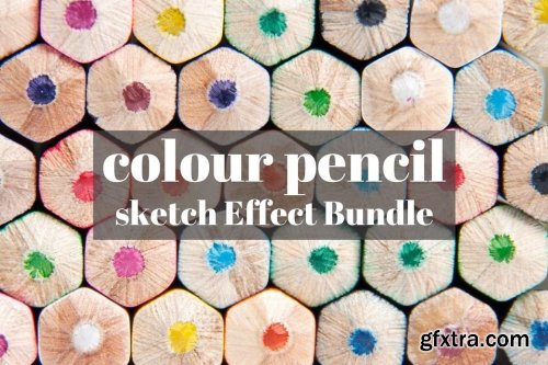 CreativeMarket - Six Colour Pencil Sketch Effect 7296073