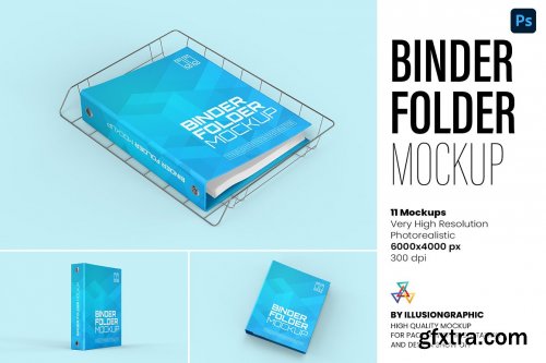 CreativeMarket - Binder Folder Mockups - 11 views 7299646