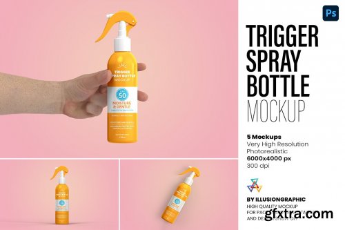  CreativeMarket - Trigger Spray Bottle Mockup 5 views 7306582