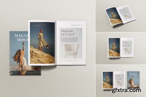 Realistic A4 magazine Mockup