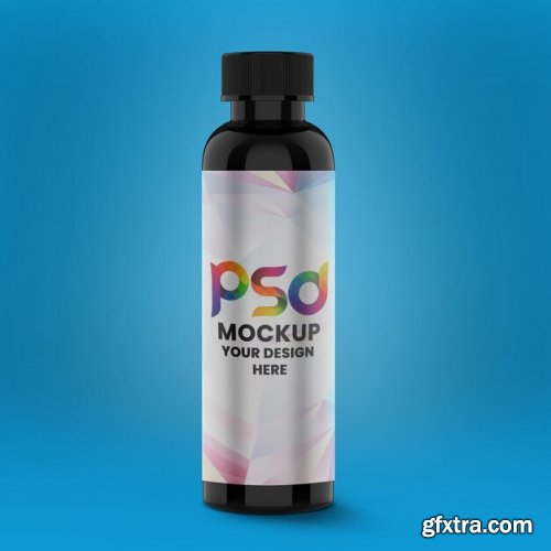 Tall round bottle mockup