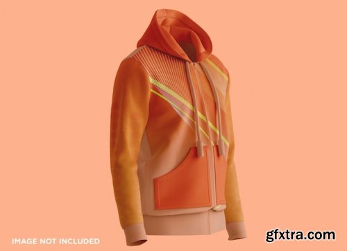 Zipper hoodie jacket mockup