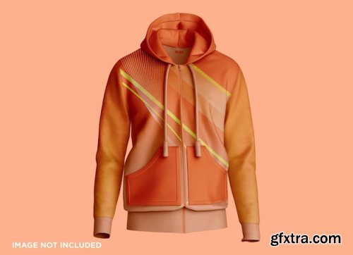 Zipper hoodie jacket mockup