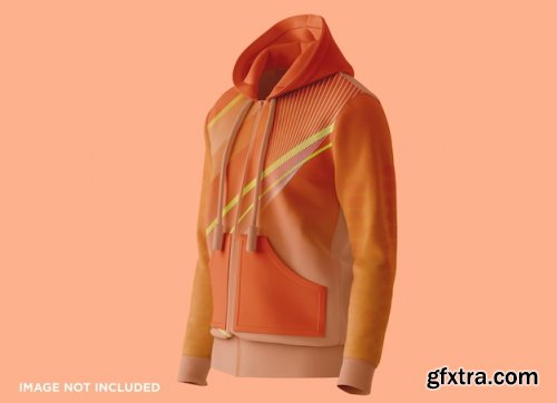 Zipper hoodie jacket mockup