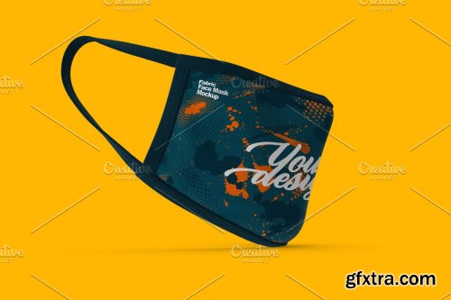 CreativeMarket - Fabric Face Mask Mockup 7150704