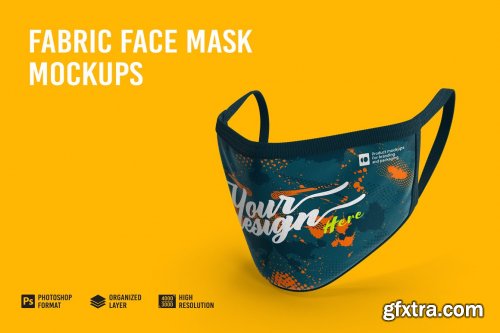 CreativeMarket - Fabric Face Mask Mockup 7150704