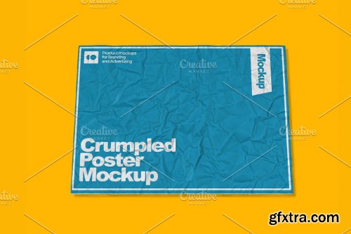 CreativeMarket - Crumpled Poster or Flyer Mockup 7305263