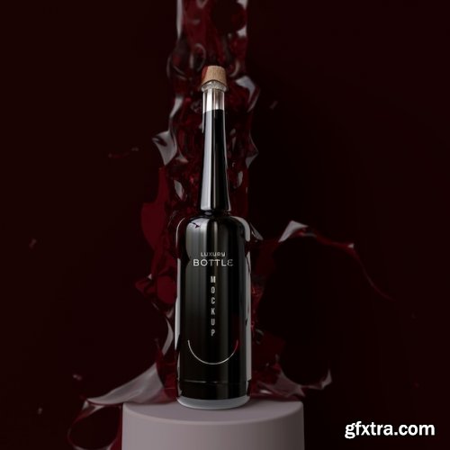 Modern wine bottle mockup