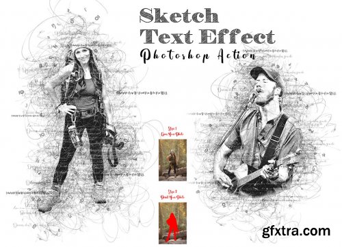 CreativeMarket - Sketch Text Effect Photoshop Action 7311369