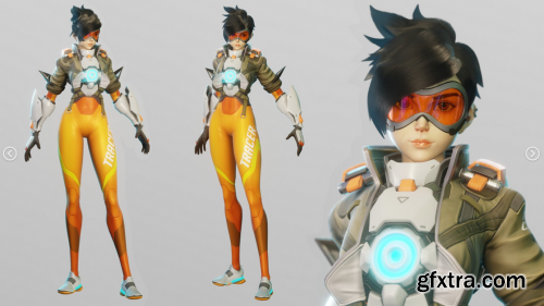 Artstation - Tracer Character Modeling - Blender 3.1 - Full process videos and 3D models