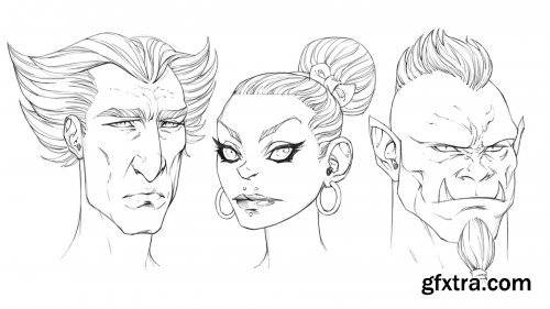  How To Draw Heads & Faces Workshop: Head Shape, Facial Feature & Hair Style Variation