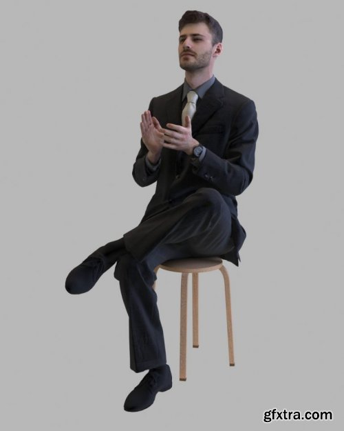 Man Sitting on the Stool