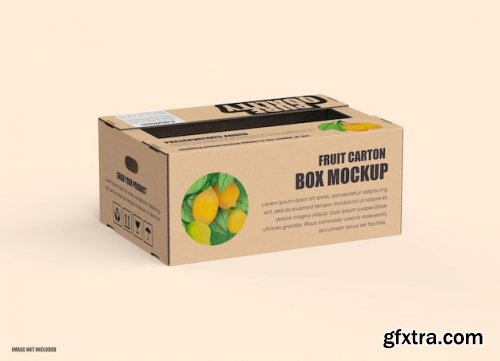 Fruit carton cardboard box mockup 