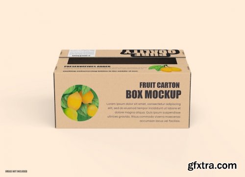 Fruit carton cardboard box mockup 