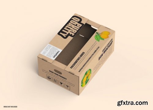 Fruit carton cardboard box mockup 