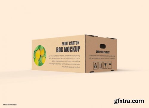 Fruit carton cardboard box mockup 