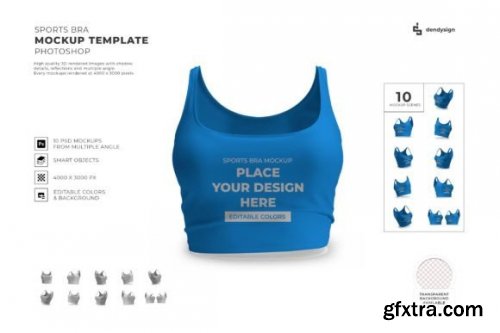 Sports Bra Mockup Template Set PSD