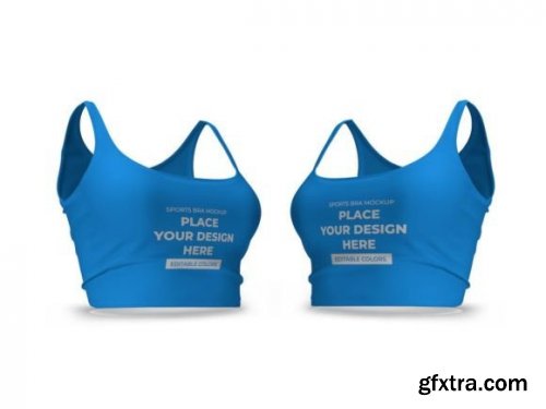 Sports Bra Mockup Template Set PSD