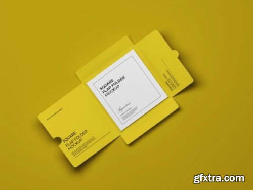 04 PSD Square Flap Folder Mockups