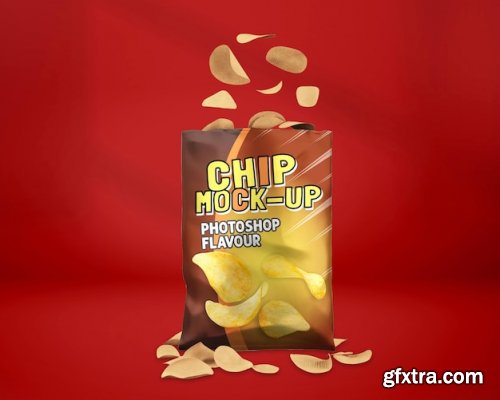 Snack pouch plastic bag mockup