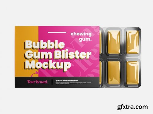 Bubble gum blister mockup