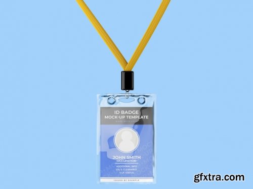 Id badge holder mockup