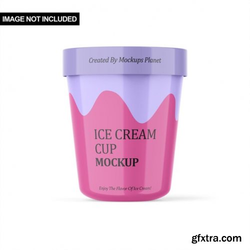 Glossy ice cream cup mockup