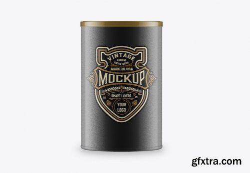 Food tin can mockup