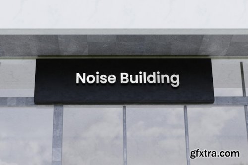 Logo mockup on facade store office building