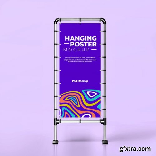 Hanging poster mockup