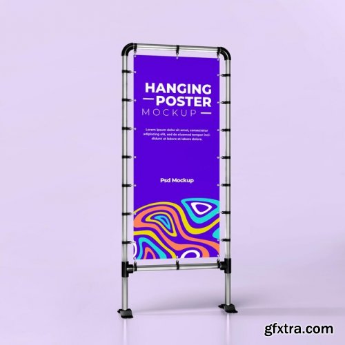 Hanging poster mockup