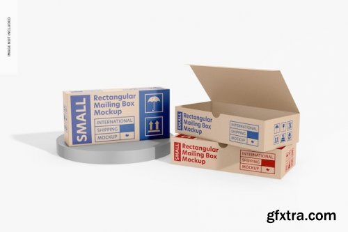 Rectangular mailing boxes mockup