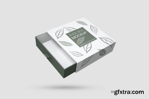 Side tray gift box mockup