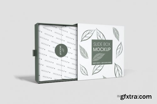 Side tray gift box mockup