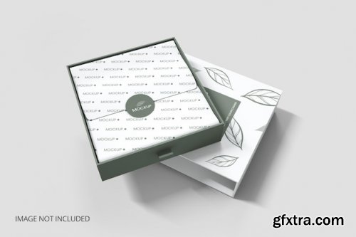 Side tray gift box mockup