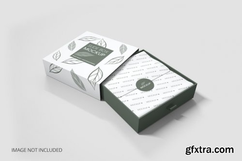 Side tray gift box mockup