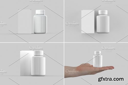 CreativeMarket - Pills Bottle with Box Mockup 8 views 7323572