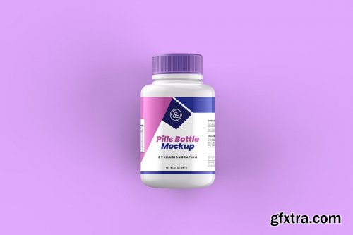 CreativeMarket - Pills Bottle with Box Mockup 8 views 7323572