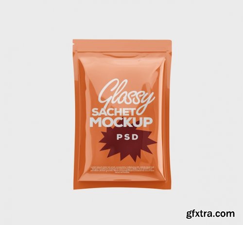 Glossy sachet mockup