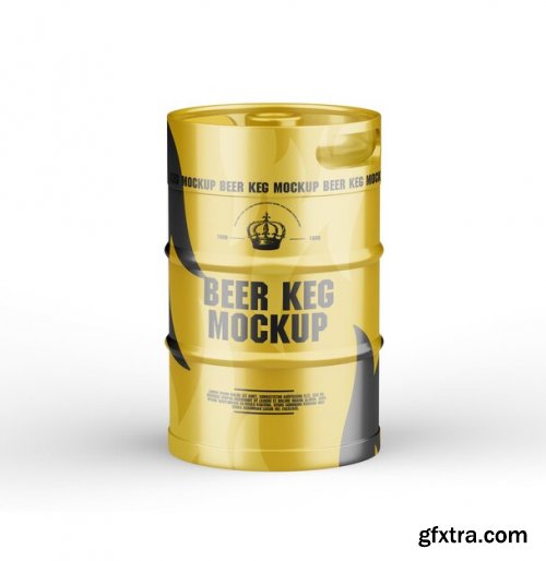 50l metallic beer keg mockup