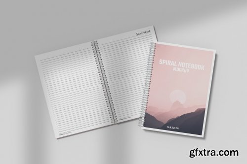 CreativeMarket - A5 Spiral Notebook Mockup 7266901