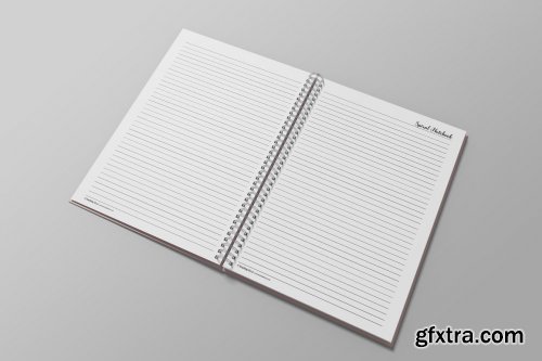 CreativeMarket - A5 Spiral Notebook Mockup 7266901