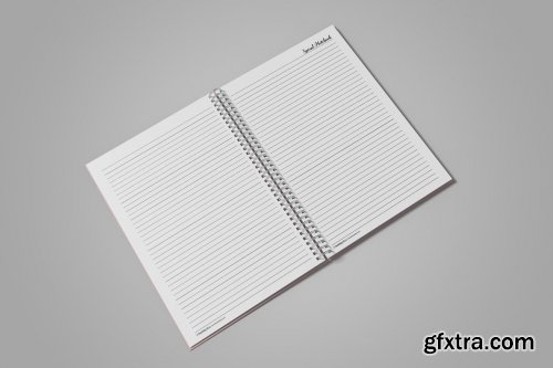 CreativeMarket - A5 Spiral Notebook Mockup 7266901