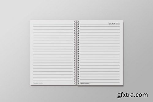 CreativeMarket - A5 Spiral Notebook Mockup 7266901