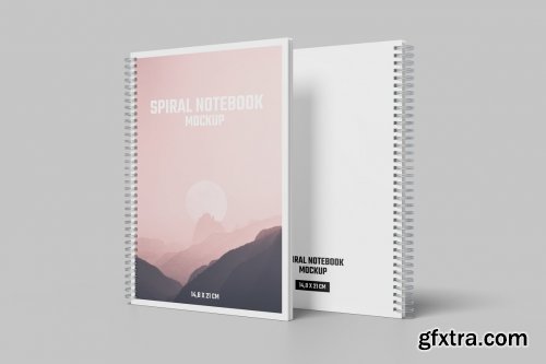 CreativeMarket - A5 Spiral Notebook Mockup 7266901