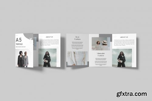 CreativeMarket - A5 Trifold Brochure Mockup 7308507