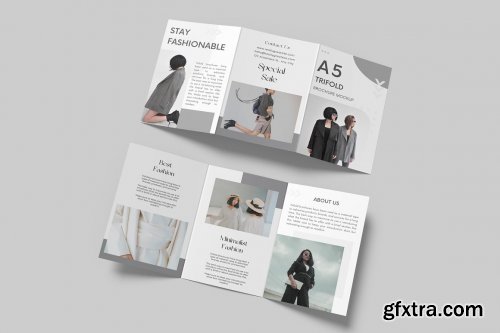 CreativeMarket - A5 Trifold Brochure Mockup 7308507