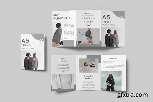 CreativeMarket - A5 Trifold Brochure Mockup 7308507