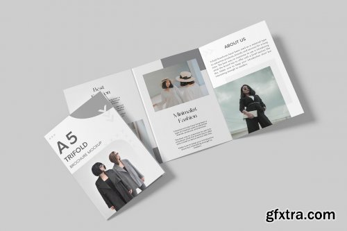 CreativeMarket - A5 Trifold Brochure Mockup 7308507